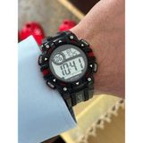 Korikom Dijital Su Geçirmez Genç Kol Saati SPEC000616 Alarm, Kronometre, LED Erkek Kol Saati - Siyah - Kırmızı