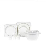 Korkmaz A8460 Bone Collection 60 Parça Kare Yemek Takımı