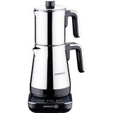 Korkmaz A850-02 Moderna Siyah Krom Çay Makinesi