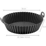 KORKMAZ Airfryer Slikon Pişirme Kabı A5598 SİYAH