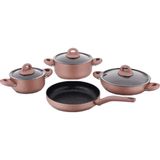 Korkmaz Bella Granit Rosegold 7 Parça 20 cm Tencere Seti
