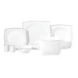 Korkmaz Bone Collection 60 Parça Kare Platin Yemek Takımı