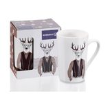 Korkmaz Funny Kupa - Kahverengi - Beyaz - 370 ml