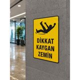 KORKMAZ GROUP Levha Dikkat Kaygan Zemin Uyarı Levhası 35x25 cm PVC