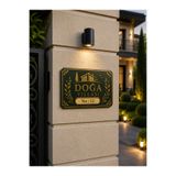 KORKMAZ GROUP Levha Kişiye Özel Villa Giriş Tabelası 25x35 cm PVC Dekota | İsim ve Villa No Yazılı | UV Baskılı Lüks Kapı Levhası