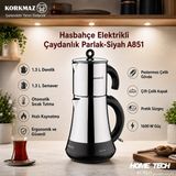 Korkmaz Hasbahçe Elektrikli Çaydanlık Parlak-Siyah A851 - Gri - Siyah