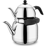 Korkmaz Ornella 3.5 lt Çaydanlık Takımı 18/10 Cr-Ni Paslanmaz Çelik Ergonomik Kulplu