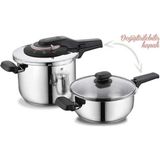 Korkmaz Vita Plus Quattro 4 Parça Düdüklü Tencere Seti Gri Paslanmaz Çelik 3-6 L Kapasite - 3 - 6 L Set