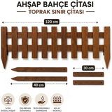Korkmazoğlu Orman Ürünleri Korkmazoğlu Premium Ahşap Bahçe Çiti - 120X30 cm Çürümeye Dayanıklı Emprenyeli Toprak Sınır Çiti Siyah - 120 x 30 cm