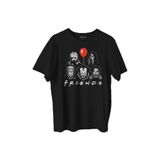 Korku Film Friends Halloween Cadılar Bayramı Baskılı Tişört Unisex T-Shirt Siyah