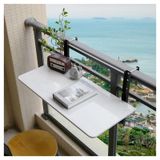 Korkuluk için ayarlanabilir balkon asma masası, bahçeler, teraslar ve gezinti yerleri için katlanır teras bar masası, kompakt dış mekan masası (L60*G35cm / U23,6*G13,8")