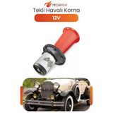 Korna 12V Tekli Havalı Korna Kırmızı Metal Kompresörlü Yüksek Ses