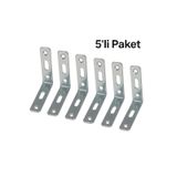 Korniş L Demiri 5 Li Paket Metal Perde Korniş Bağlantı Aparatı, Dayanıklı Montaj Ayağı Krom