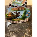 Köroğlu Bayezid Camii Temalı Bolu Magneti 9 cm Ahşap Buzdolabı Süsü Dekoratif Magnet