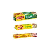 Koroplast 3lü Paket Buzdolabı Poşeti 20 Li + Hazır Kesim Pişirme Kağıdı 16 Lı +Streç Film 15 M - Beyaz