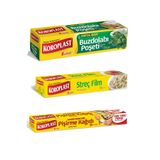 Koroplast 3Lü Paket Buzdolabı Poşeti 20 Li + Hazır Kesim Pişirme Kağıdı 16 Lı +Streç Film 15 M