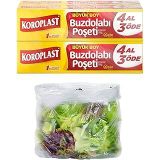 Koroplast Büyük Boy Buzdolabı Poşeti 4 Al 3 Öde Ekonomik Paket, Ekonomik Buzdolabı Poşeti Büyük Boy 80'li Set, BPA İçermez, Sızdırmaz Saklama Torbası, Meyve, Sebze Yemek, Gıda Saklama Torbası (4 x 20)