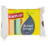 Koroplast Çift Taraflı Düz Bulaşık Süngeri 5'li, Çizik & İz Bırakmaz, Yağ ve Leke Giderici Pratik Temizlik Süngeri, Tava, Tencere, Tabak, Bardak, Çatal, Bıçak, Ocak, Tezgah, Cam & Seramik Yüzeyler