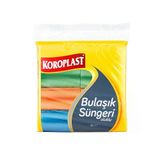 Koroplast Çift Taraflı Oluklu Bulaşık Süngeri 8'Li, Çizik & İz Bırakmaz, Yağ Ve Leke Çıkarıcı Mutfak Temizlik Süngeri, Tava, Tencere, Ta