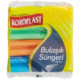 Koroplast Çift Taraflı Oluklu Bulaşık Süngeri 8'li, Çizik & İz Bırakmaz, Yağ ve Leke Çıkarıcı Mutfak Temizlik Süngeri, Tava, Tencere, Tabak, Bardak, Çatal, Bıçak, Ocak, Tezgah, Cam & Seramik Yüzeyler