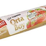 Koroplast Çilek Kokulu Orta Boy Büzgülü Çöp Poşeti 15'li 55x60 cm, Kolay Bağlanır Kokulu Büzgülü Orta Boy Çöp Torbası, Sızdırmaz, Yırtılmaz, Geri Dönüştürülebilir Atık Torbası, Ekstra Güçlü Çöp Poşeti