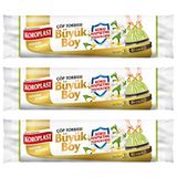 Koroplast Çöp Torbası Büzgülü Büyük Boy Koku Hapsetme Teknolojisi Yasemin Kokulu 10'lu x 3'lü Paket