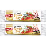 Koroplast Ekstra Güçlü Büyük Boy Çilek Kokulu Büzgülü Çöp Torbası 65X70CM - 10'lu x 2 Adet Avantajlı