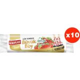 Koroplast Ekstra Güçlü Çilek Büzgülü Büyük Boy 10LU Çöp Torbası x 10 Paket (65*70 cm)