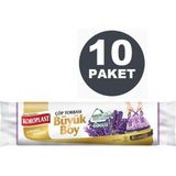 Koroplast Ekstra Güçlü Lavanta Büzgülü Büyük Boy 10LU Çöp Torbası x 10 Paket (65*70 cm)