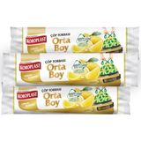 Koroplast Ekstra Güçlü Limon Büzgülü Orta Boy 15LI Çöp Torbası x 3 Paket 55X60CM
