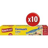Koroplast Fermuarlı Çanta Büyük Boy 10'lu x 10 Paket (1 Koli) - Şeffaf
