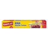 Koroplast Kilitli Mutfak Torbası Büyük Boy 10'lu 26x28 cm, Tekrar Kullanılabilir & Hava Geçirmez, Dayanıklı Saklama Poşeti, Buzdolabı,Meyve & Sebze, Et, Tavuk, Balık, Sos & Sıvı Yiyecekler İçin