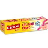 Koroplast Küçük Boy 14'lü 20x25 cm Çift Kilitli Buzdolabı Poşeti