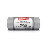 Koroplast Metal Atıklar Çöp Torbası 10'lu 80×110 cm, Yırtılmaz, Yüksek Kapasite, Çift Katlı, Geri Dönüştürülebilir Çöp Poşeti, fabrika, atölye, inşaat şantiyesi, kafe, restoran, ev, okul, kamu, site