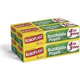 Koroplast Orta Boy Buzdolabı Poşeti 4Al3Öde, Orta Boy 80'li Buzdolabı Torbası, Sızdırmaz 20'li Dolap Poşeti, Meyve, Sebze, Yemek, Gıda Saklama Torbası