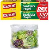 Koroplast Orta Boy Buzdolabı Poşeti Dev Ekonomi 120’li, Yeni Ekonomik Buzdolabı Poşeti Orta Boy 24x35 cm, BPA İçermez, Sızdırmaz Saklama Torbası, Meyve, Sebze, Yemek, Et, Tavuk, Gıda Saklama Torbası