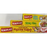 Koroplast Pişirme Kağıdı + Streç Film + Kilitli Poşet 3'lü - Şeffaf