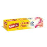 Koroplast Tekrar Kullanılabilir Büyük Çift Kilitli Dondurucu Poşeti 10'lu 24x28cm, Sızdırmaz & Dayanıklı, Şeffaf, BPA İçermez Dondurucu Torbası, Sebze, Balık, Çorba, Sos, Buzdolabı, Derin Dondurucu