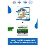 KorPet 2'li Set Kedi Köpek İç Dış Deri Tüy Bakım Bitkisel 4 Damla ve 1 Tablet Paketi (PARAZİT)