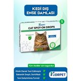 KorPet Kediler için Dış Ense Serumu 5'li Bitkisel Parazit Cilt Tüy Damlası