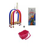 Korpet Kuş Besleme Seti Salıncak + B- Vitamini + Kuş Yemliği
