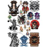 Korsan Kız Ve Kuru Kafa Sticker Set 17 Parça Telefon, Tablet, Defter, Laptop Sticker