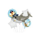 Korsan Köpek Balığı Konsept Balon Set Korsan Shark Konsept Doğum Günü Folyo Balon Set