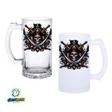 Korsan Kulplu Bira Bardağı Buzlu Veya Şeffaf Seçenekli 0314