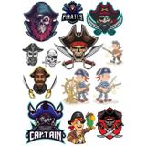 Korsan Kuru Kafa Sticker Set-5 13 Parça Telefon, Tablet, Defter, Laptop Sticker