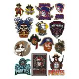 Korsan Sticker Set 14 Parça Telefon, Tablet, Defter, Laptop Sticker