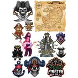 Korsan Sticker Set 3 12 Parça Telefon, Tablet, Defter, Laptop Sticker