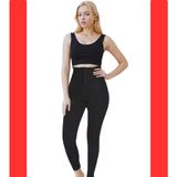 KORSEFABRİKA Trend Mood STORE 3 Kademe Agraflı Yüksek Bel Terleten Zayıflatan Sauna Termal Tayt - 4XL - Siyah