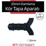 Körtapa 20MM 50 Adet Damlama Sulama Boru Kurtağızı Tapa - Kör Tapa