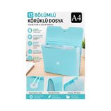 Körüklü Dosya 13 Bölmeli Pastel Renkler 1 Adet A4 Akardiyon Dosya Düzenleyici 13 Cepli Lastikli Dosya Belge Düzenleyici Mavi